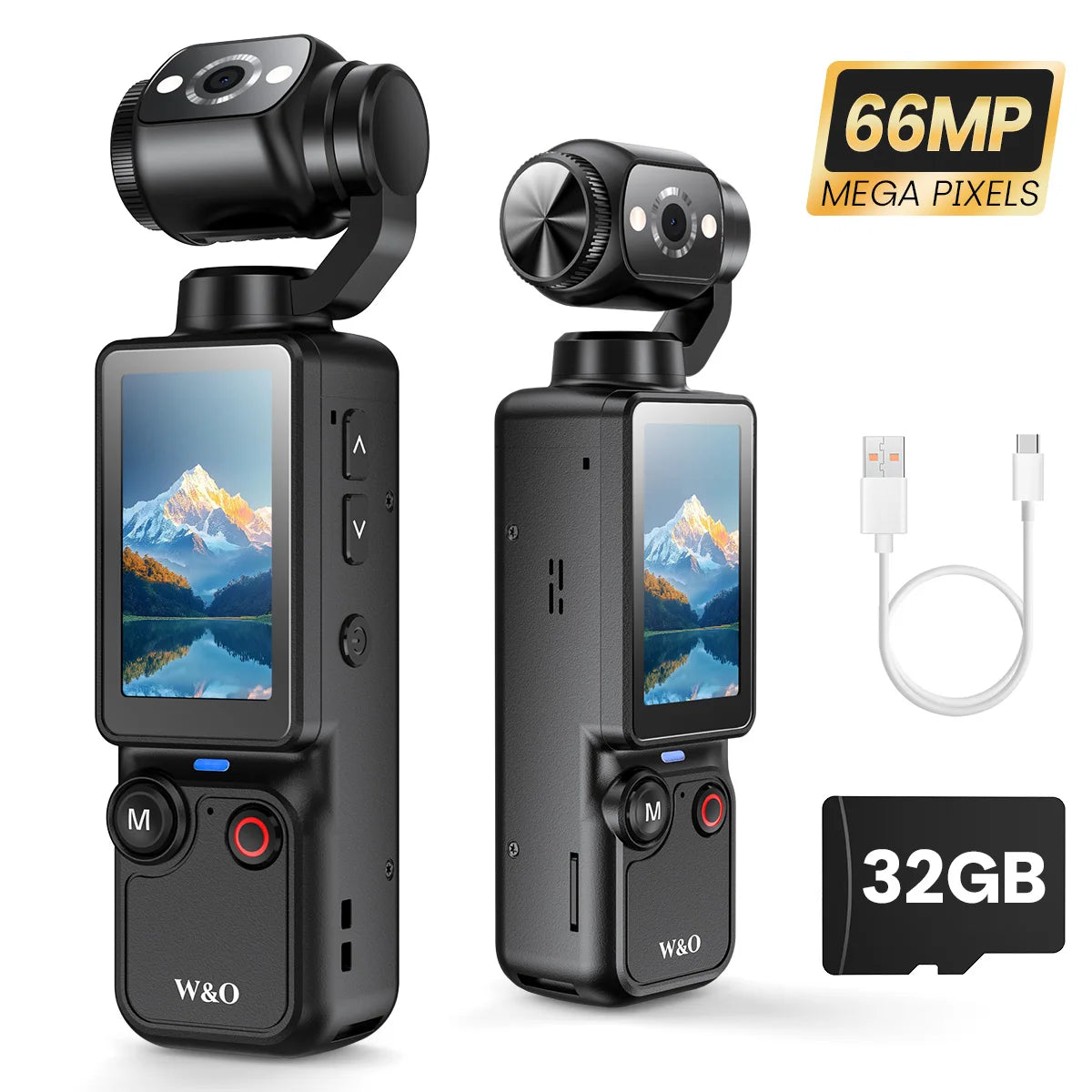 W&O 2.5K Digital Camera With 16X Zoom And Rotating Lens