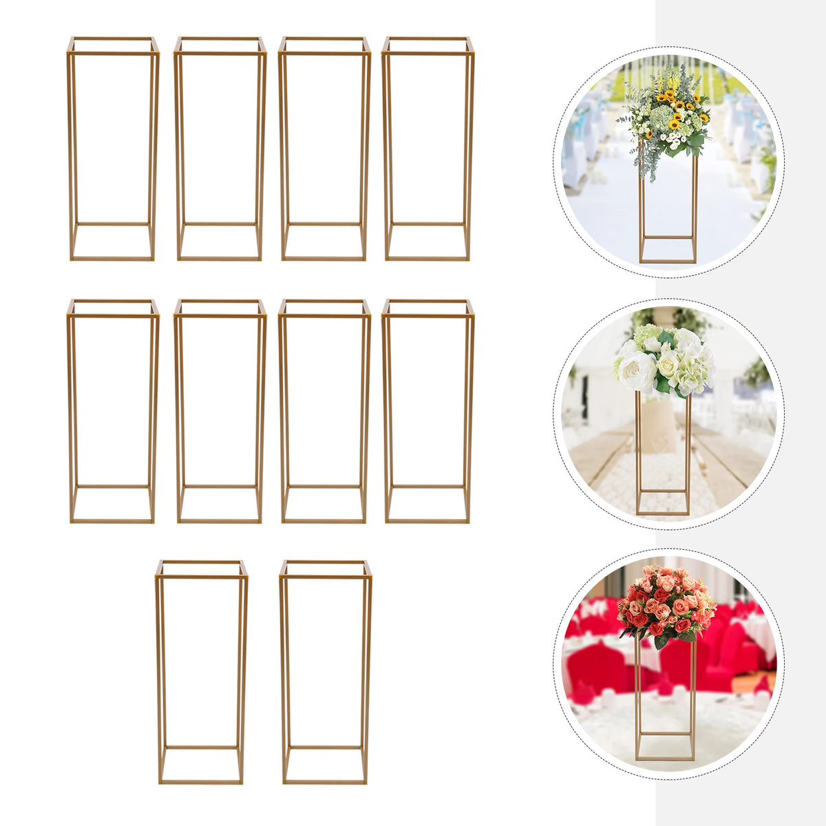 10PCS Flower Stand 80cm/31.49inch Metal Wedding Column Stand Road Floor Vases for Party Birthday Events Home Decor