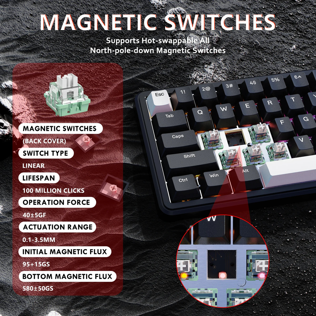 Attack Shark Hall Effect Mechanical Gaming Keyboard