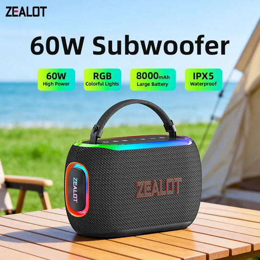 ZEALOT S182 60W Portable Bluetooth Speaker With Powerful HiFi Bass