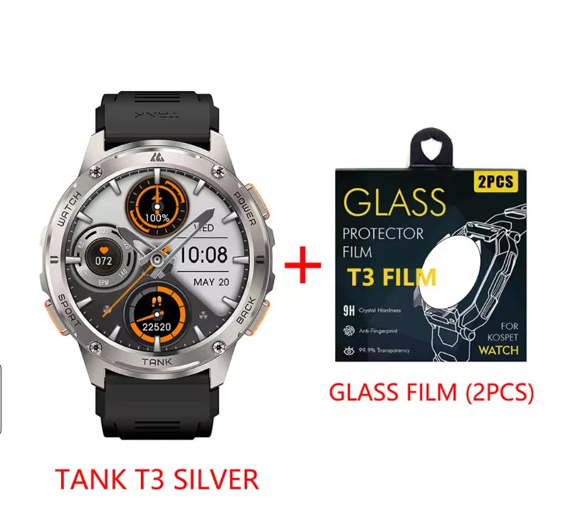 KOSPET Tank T3 AMOLED Smartwatch With Bluetooth Calling Fitness Tracking