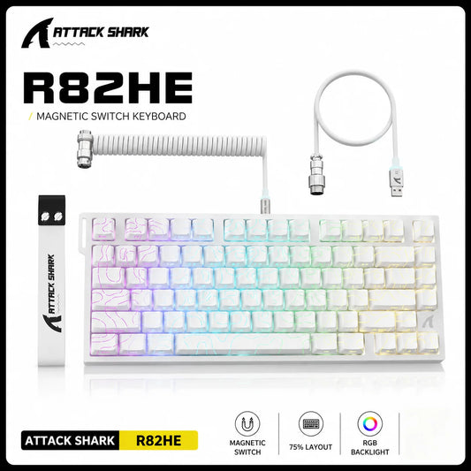Attack Shark R82HE Wired Hall Effect Rapid Trigger Gaming Keyboard