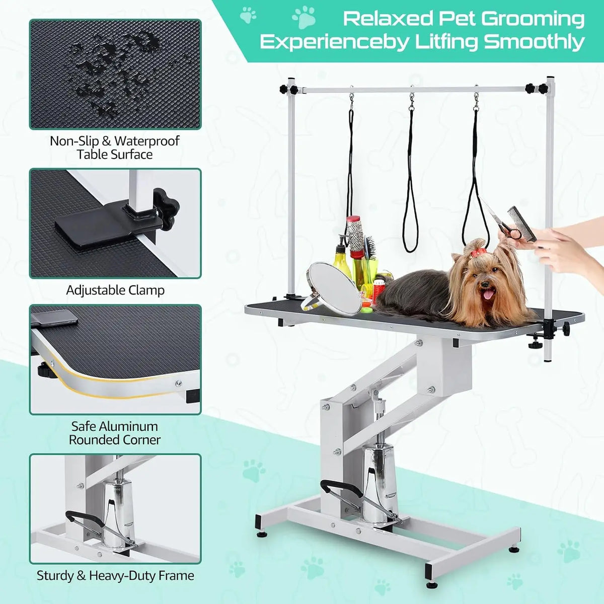 Garvee Adjustable Electric Pet Grooming Table With Grooming Arm