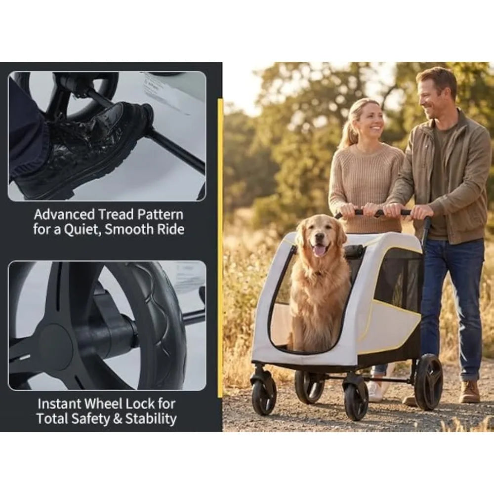 Garvee Foldable Pet Stroller for Dogs and Cats with Carrier