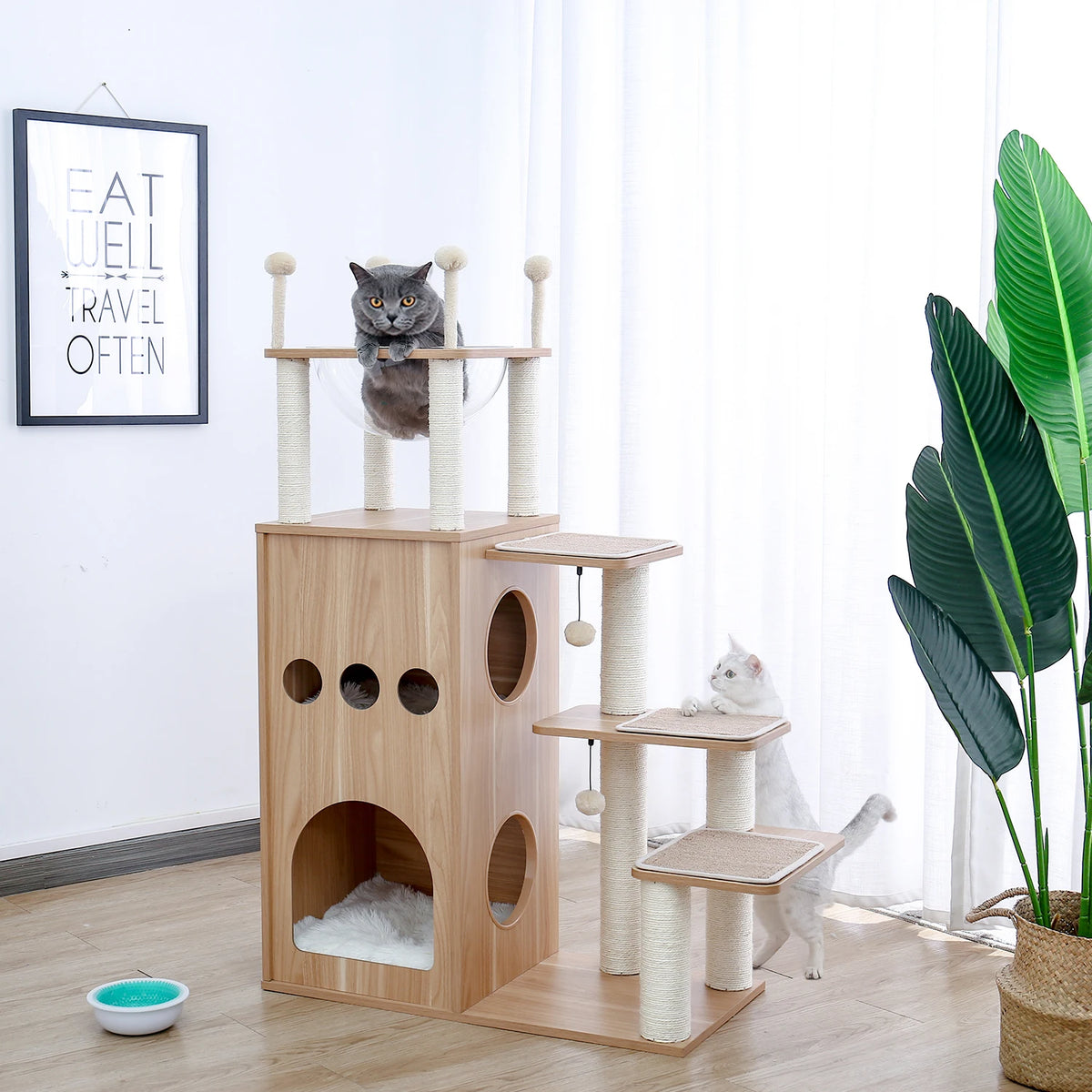 PAWZ Ro Multi Level Cat Tree Indoor Wood Tower Scratcher