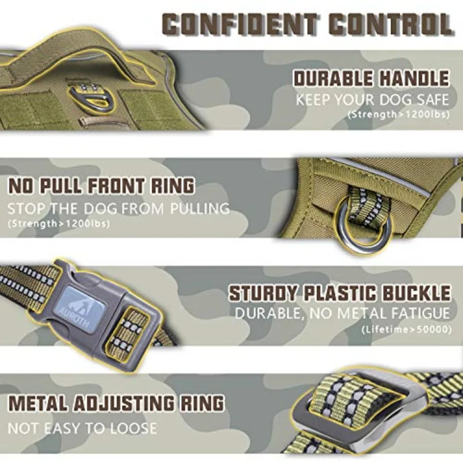 Tactical Adjustable Dog Harness Vest for No Pull Training