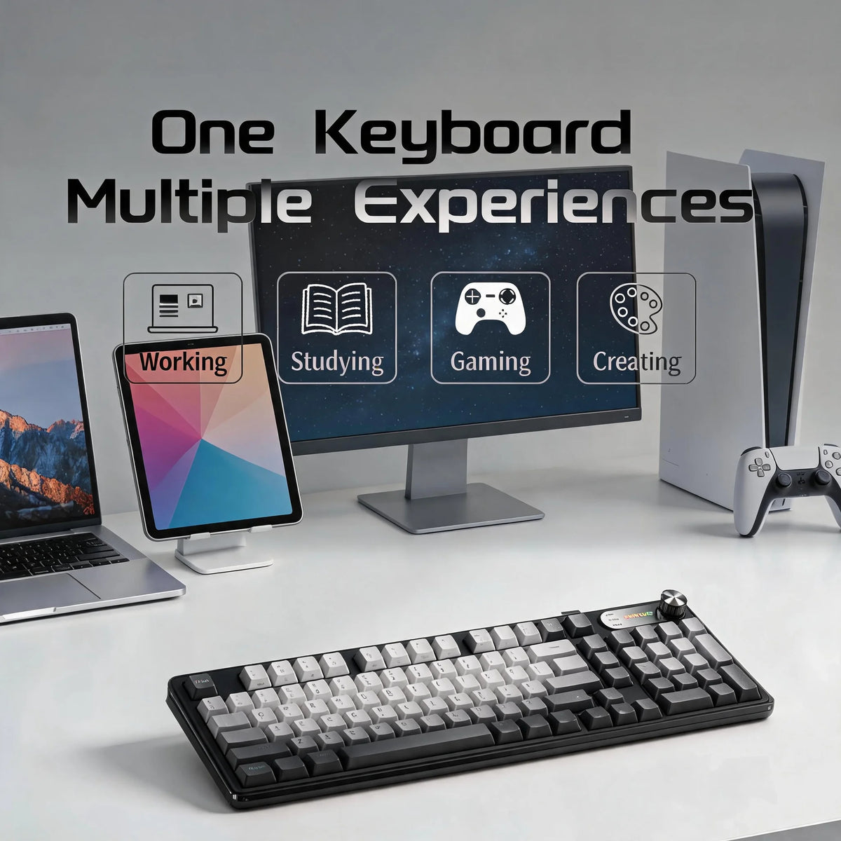 Tri Mode Wireless 98 Key Mechanical Style RGB Keyboard