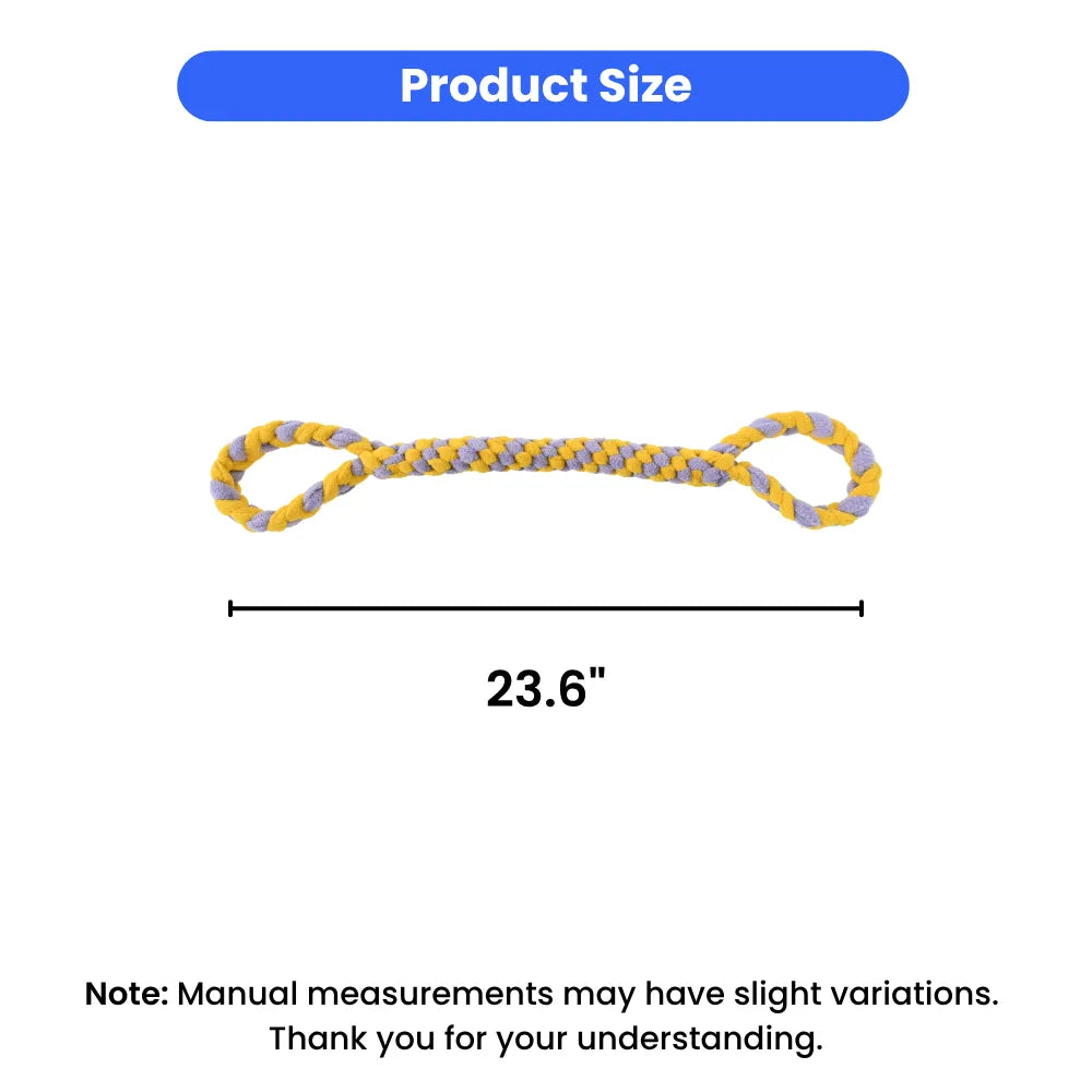 Interactive Dog Rope Tug Toys With Durable Woven Dual Handles