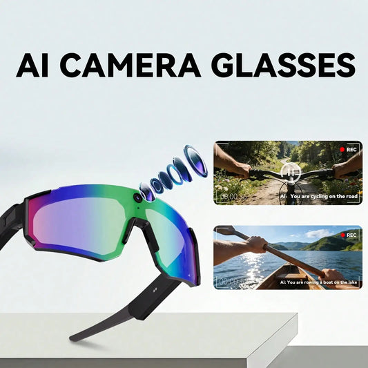Hivisuals AI Camera Sunglasses With Bluetooth Audio And UV Protection