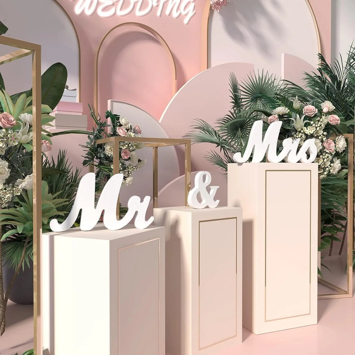 Wedding Decorations, Mr & Mrs Sign Wooden for Letters Wedding Table, Bride & Groom Married Couple Wedding Decorations
