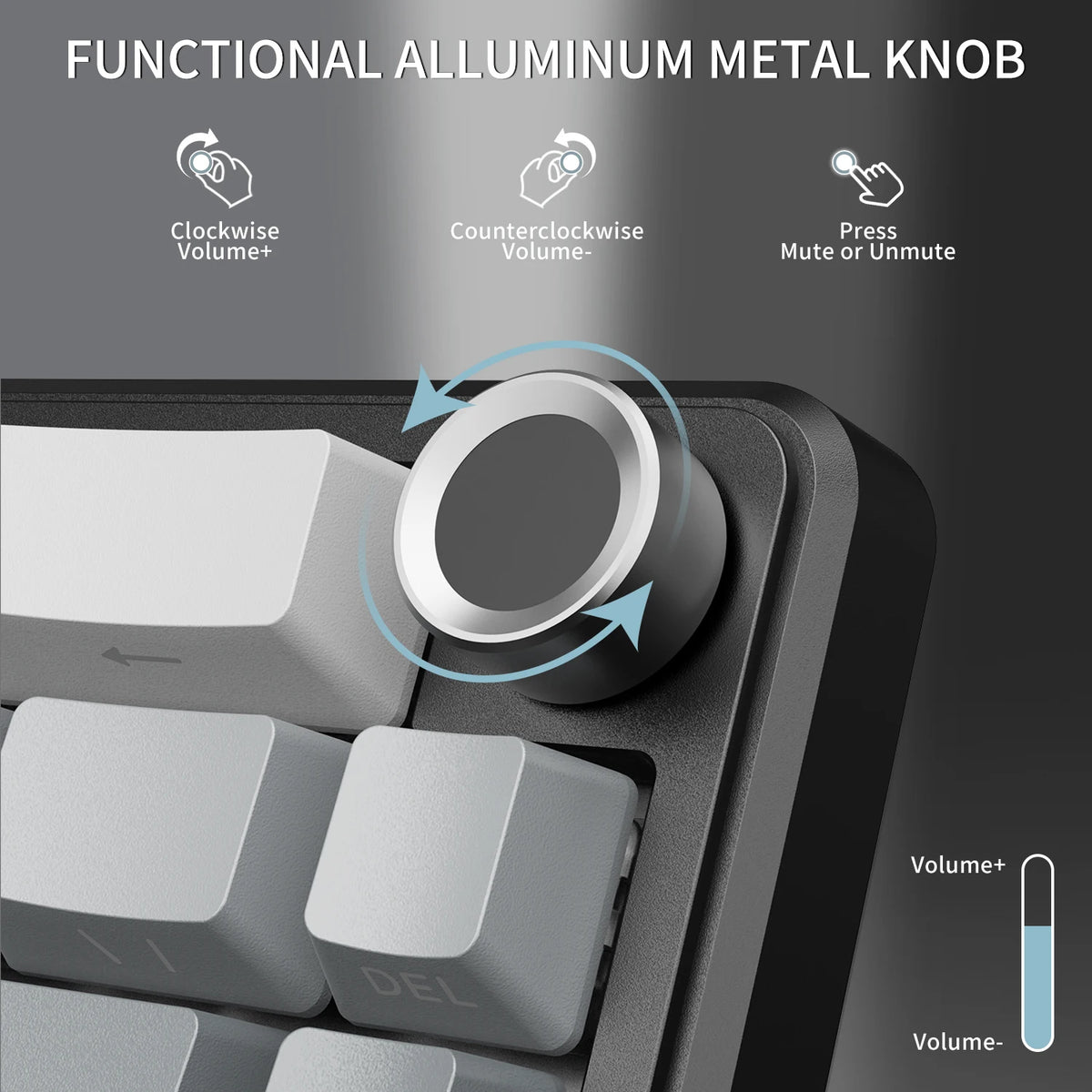 Attack Shark Wireless Mechanical Keyboard With Knob And RGB Lighting