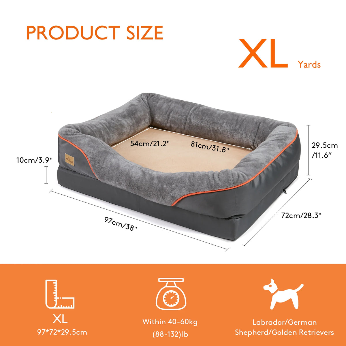 BINGOPAW Washable Waterproof Dog Bed With Removable Cover
