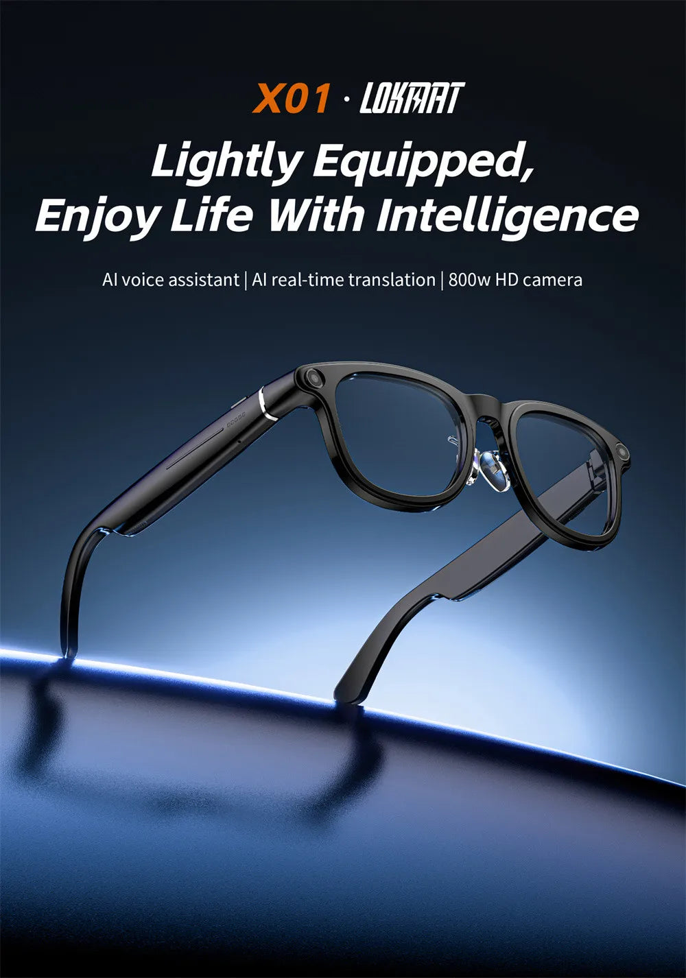 LOKMATAI X01 Smart Bluetooth Camera Glasses With Open Ear Audio