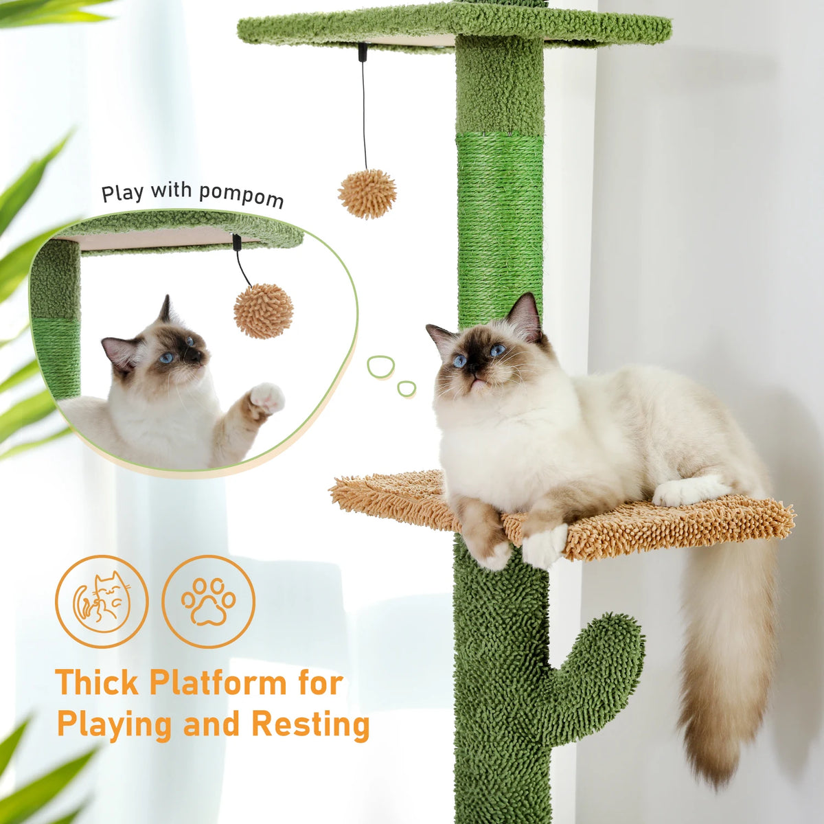 PAWZ Road Five-Tier Floor To Ceiling Cat Tree With Hammock