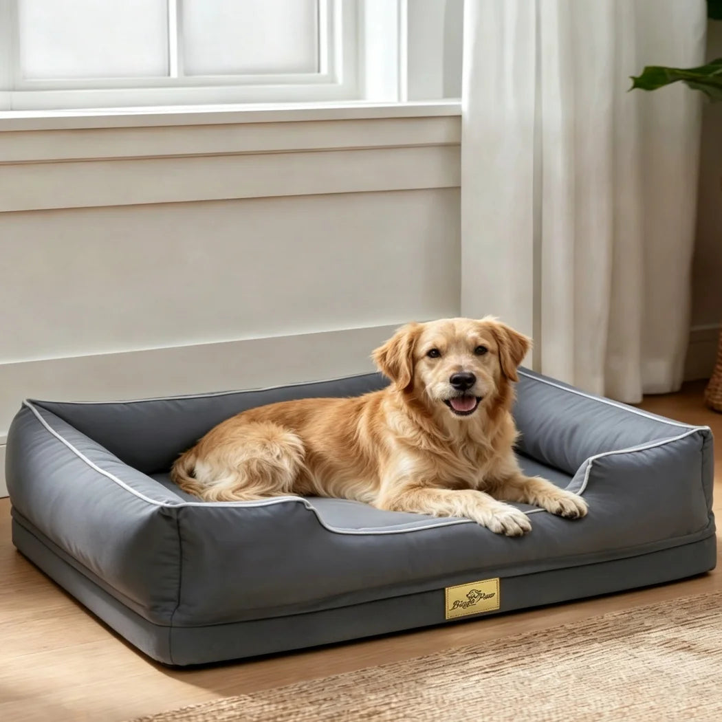 BORWART Orthopedic Dog Bed Sofa With Bolster Sides