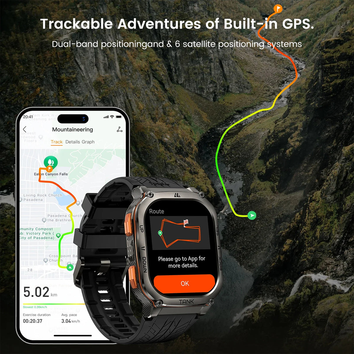 KOSPET Tank M3 Ultra GPS Waterproof Smartwatch With Bluetooth Calling