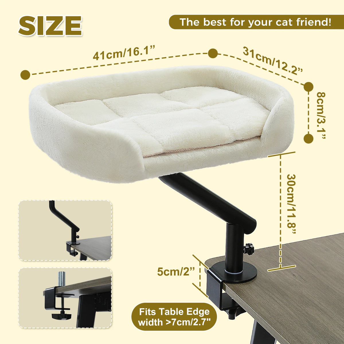 PAWZ Road Cat Desk Bed 360° Rotatable Stand for Desk