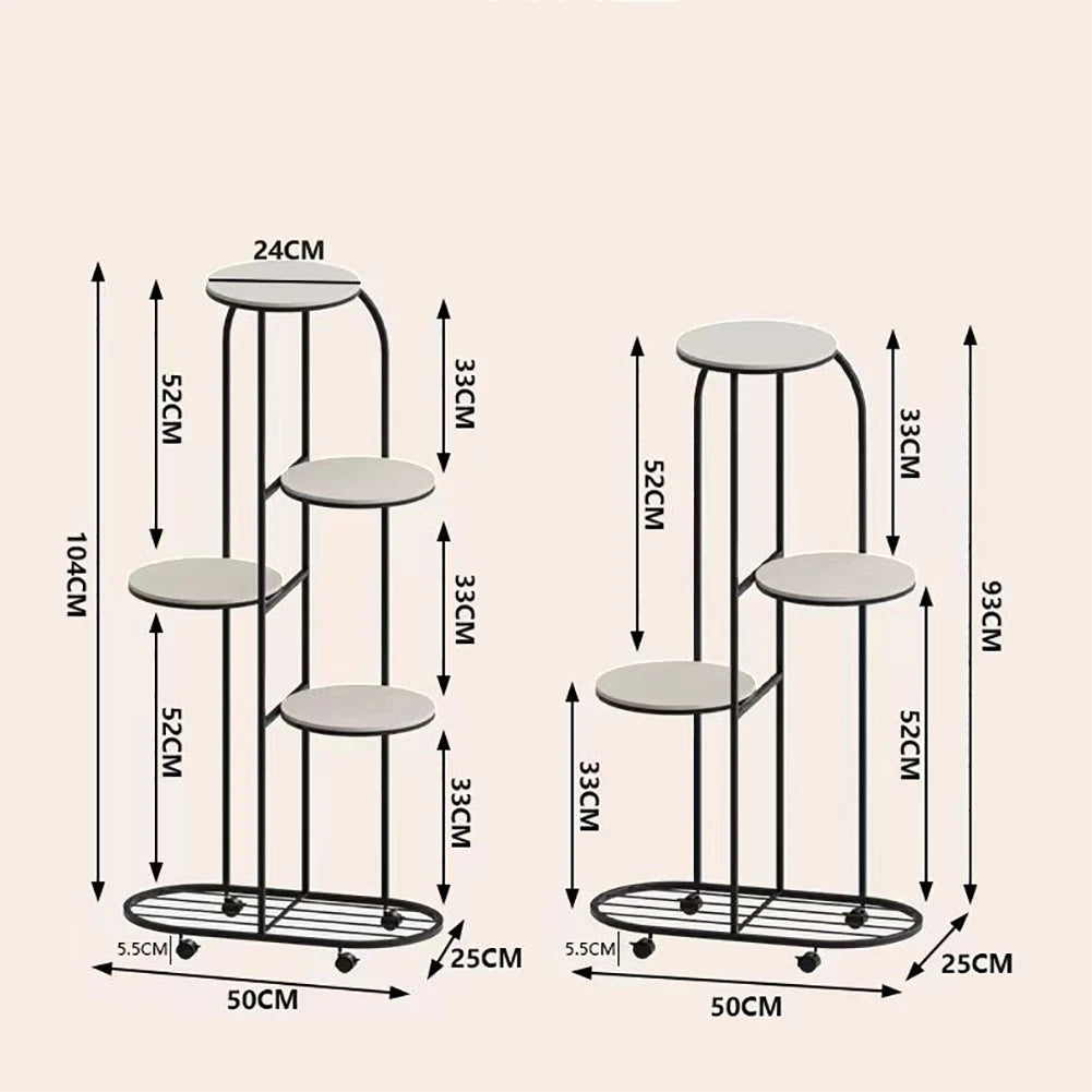 4/5 Tier Metal Plant Stand for Indoor Outdoor Plant Shelf for Multiple Plants Flower Pot Holder Display Stand for Balcony Garden