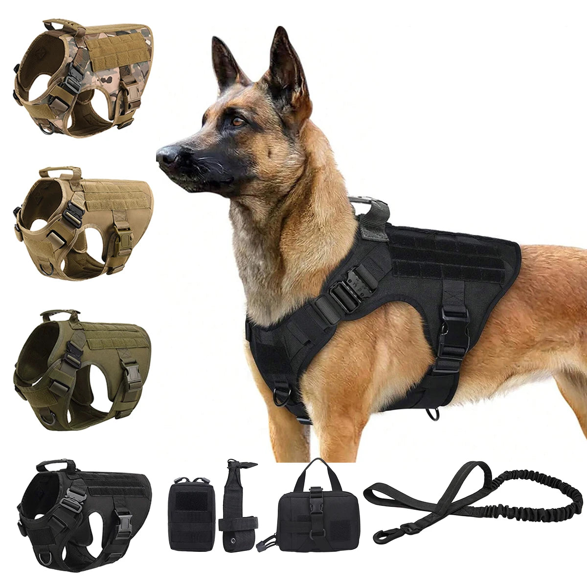 Adjustable Tactical Nylon Dog Harness With Quick Release