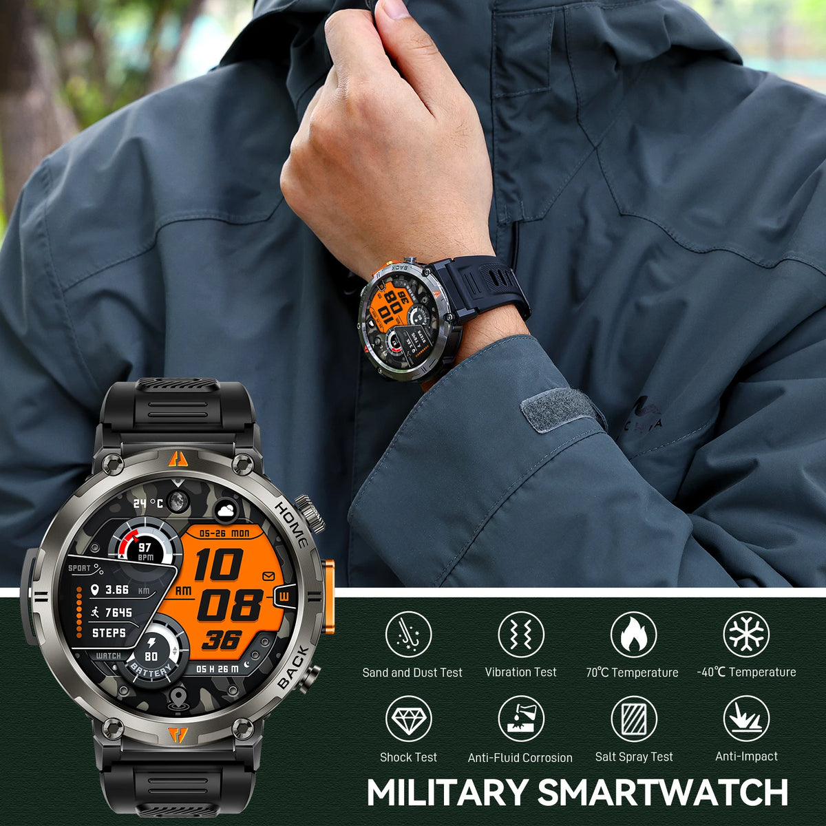 EIGIIS KE3 Smartwatch Bluetooth Call Full Touch Heart Rate Monitor