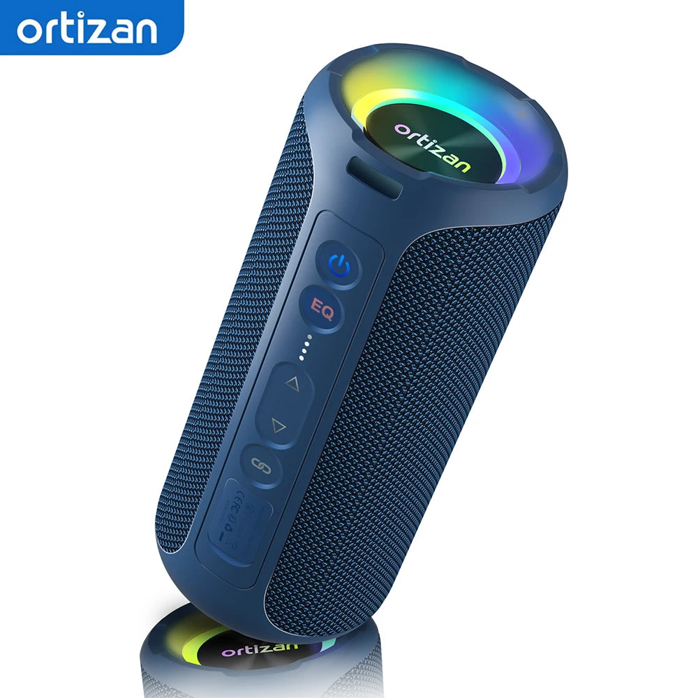 Ortizan Waterproof Bluetooth Speaker With Deep Bass And RGB Lighting