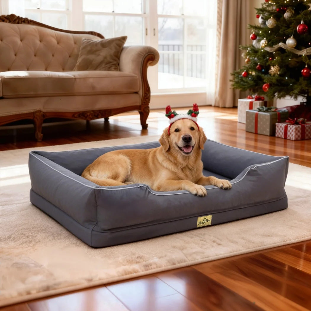 BORWART Orthopedic Dog Bed Sofa With Bolster Sides