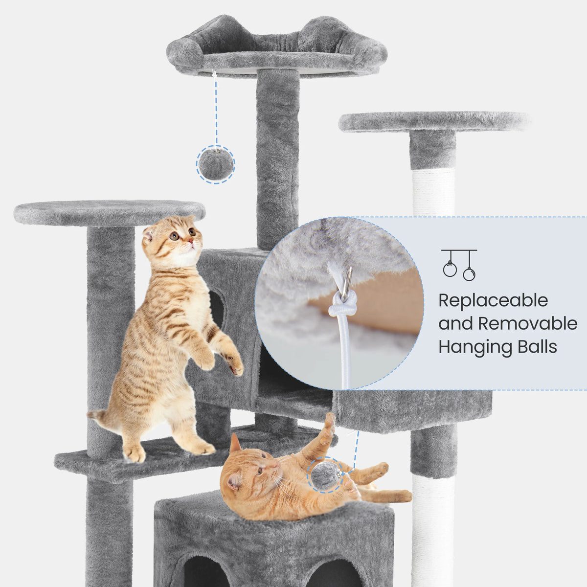 MCQ Indoor Cat Tree Multi Level Scratching Post Climbing Ladder