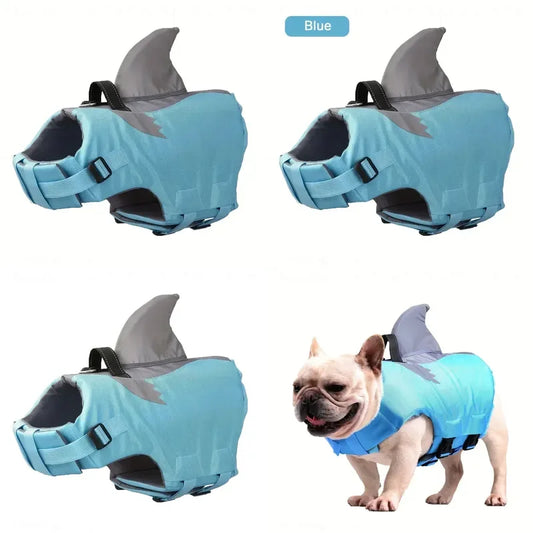 Reflective Shark Shape Dog Life Jacket With Adjustable Safety Handle