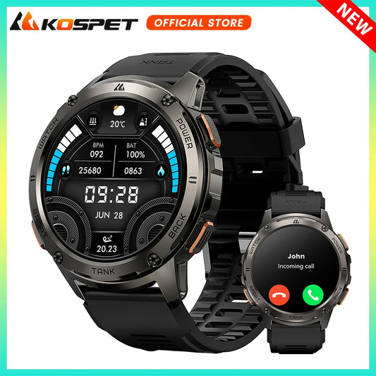 KOSPET Tank T3 AMOLED Smartwatch With Bluetooth Calling Fitness Tracking