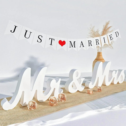 Wedding Decorations, Mr & Mrs Sign Wooden for Letters Wedding Table, Bride & Groom Married Couple Wedding Decorations