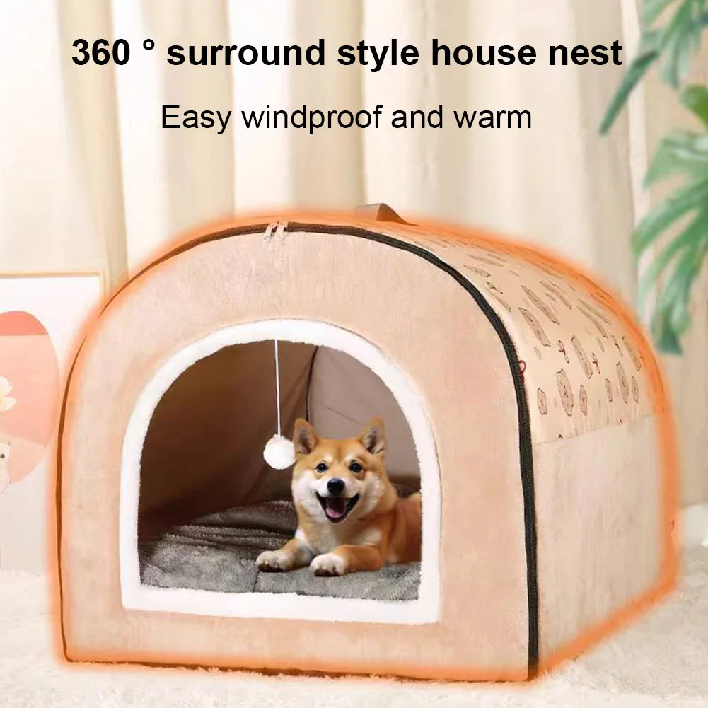 Washable Detachable Pet Cave Bed House for Cats and Dogs