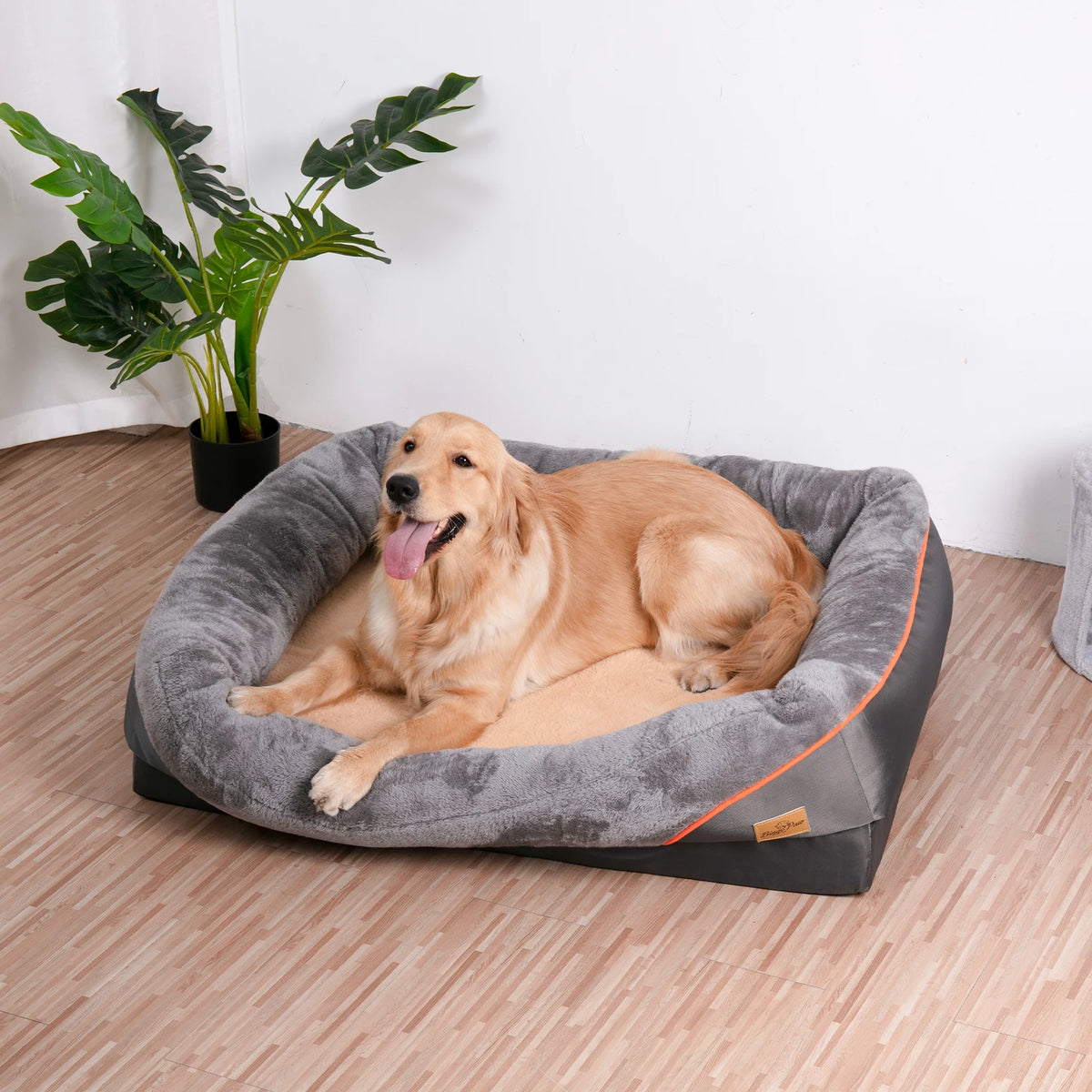 BINGOPAW Orthopedic Dog Bed With Soft Bolster And Removable Cover