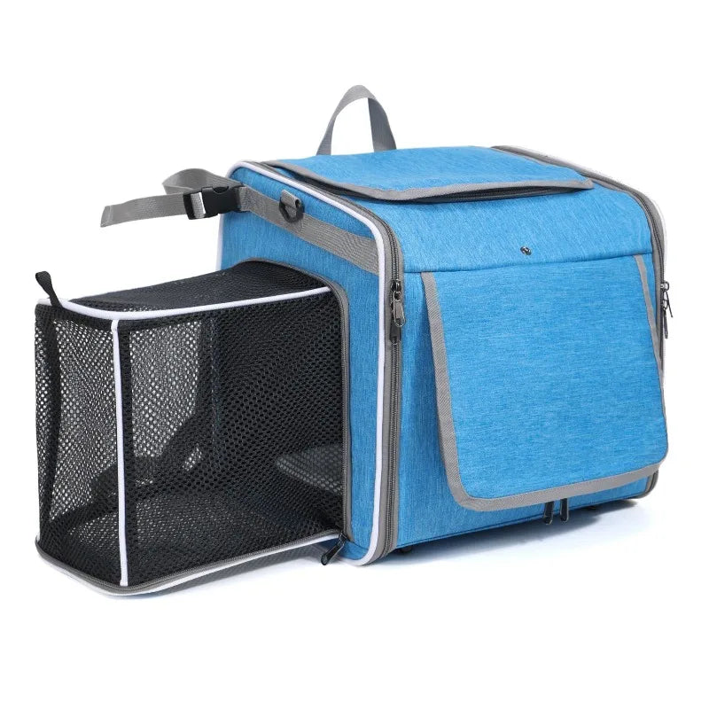 Expandable Cat Carrier Backpack for Travel and Bike Friendly Transport