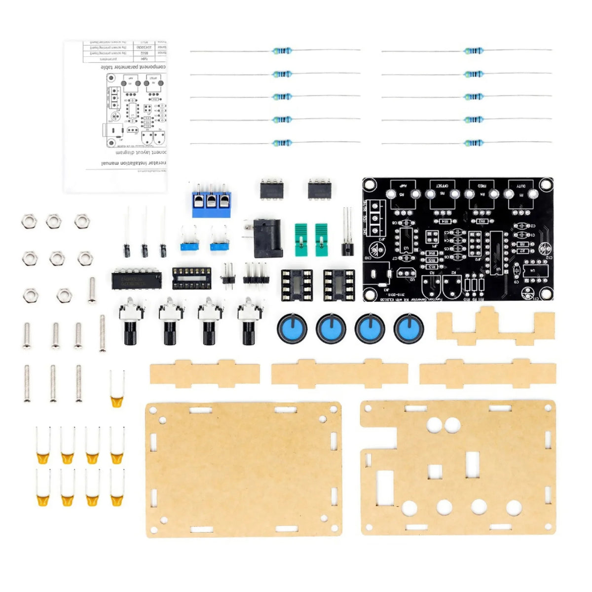 12V ICL8038 Low Frequency Signal Generator DIY Kit Shell Xr2206 5Hz~400kHz Upgrade Version Electronic Circuit Experiment Kit