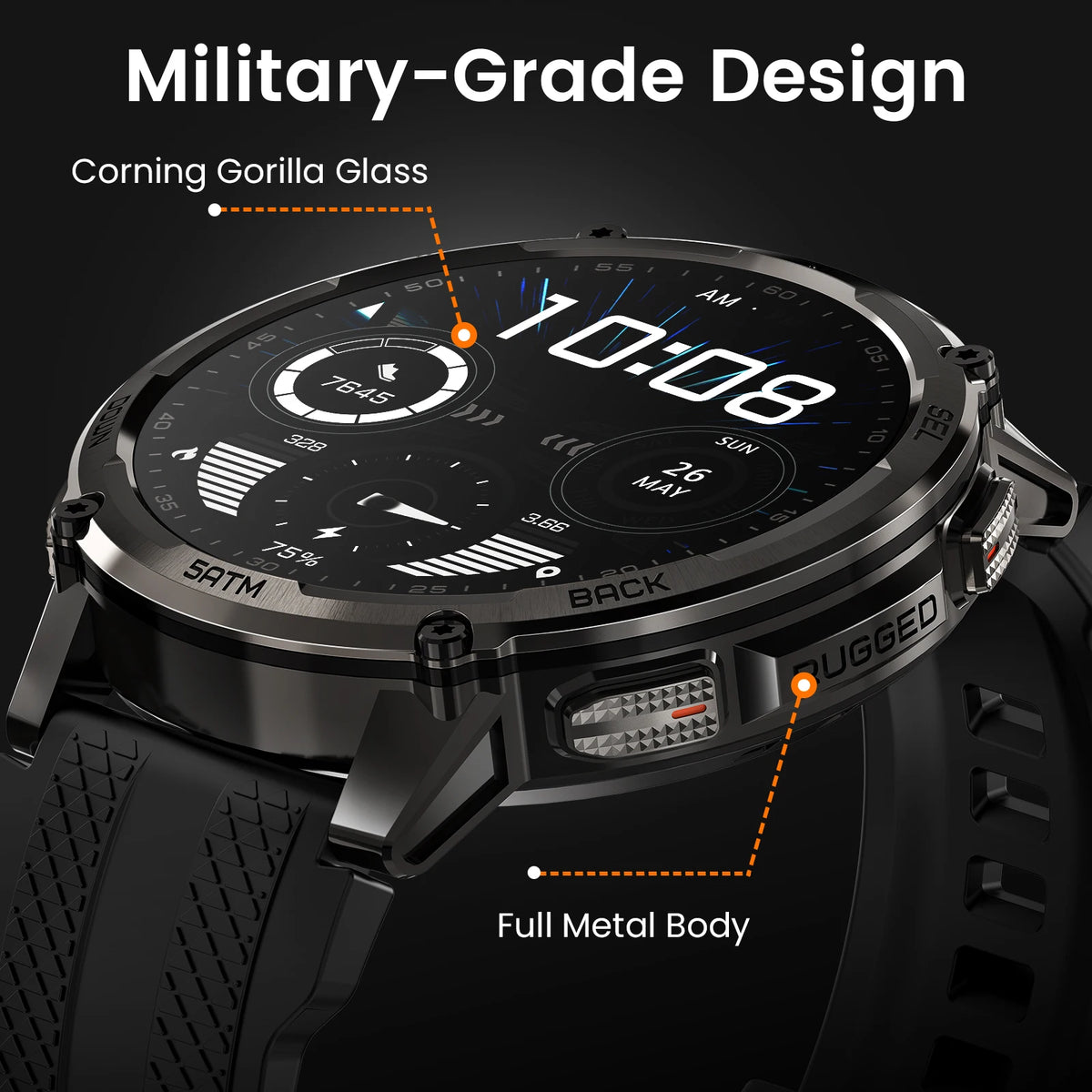 KOSPET TANK T4C Rugged GPS Smartwatch With Flashlight Fitness Tracker