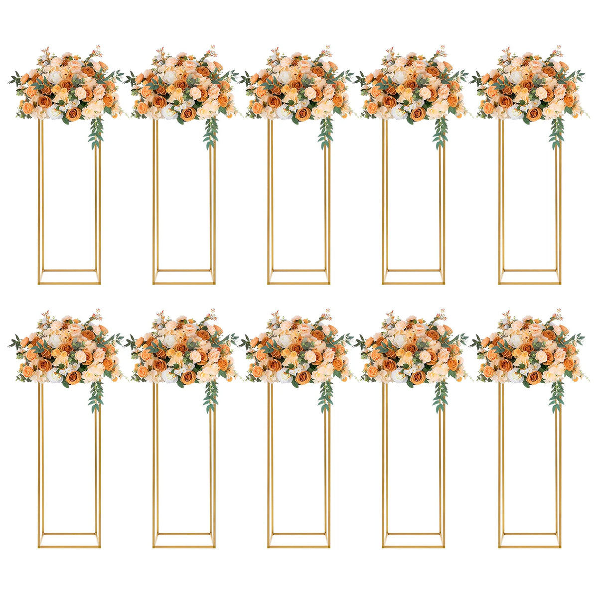 10PCS Flower Stand 80cm/31.49inch Metal Wedding Column Stand Road Floor Vases for Party Birthday Events Home Decor