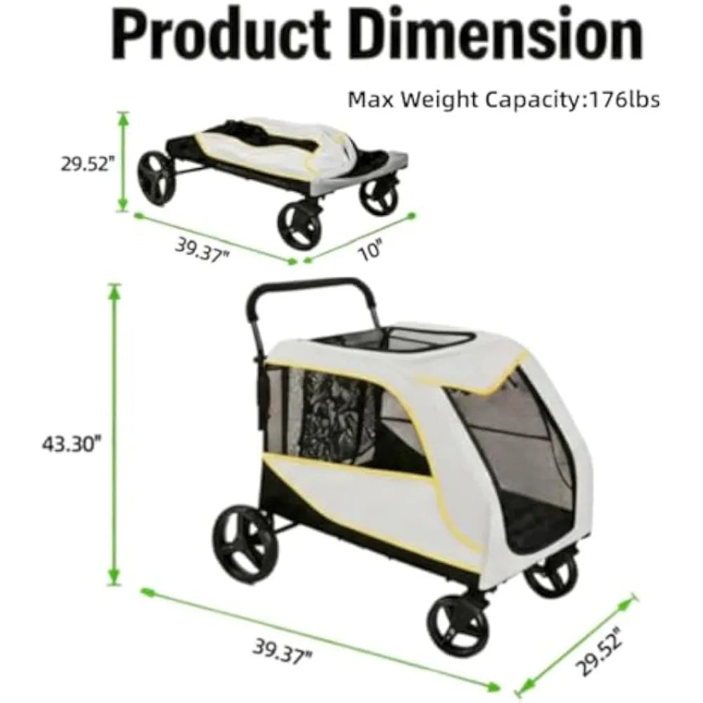 Garvee Foldable Pet Stroller for Dogs and Cats with Carrier