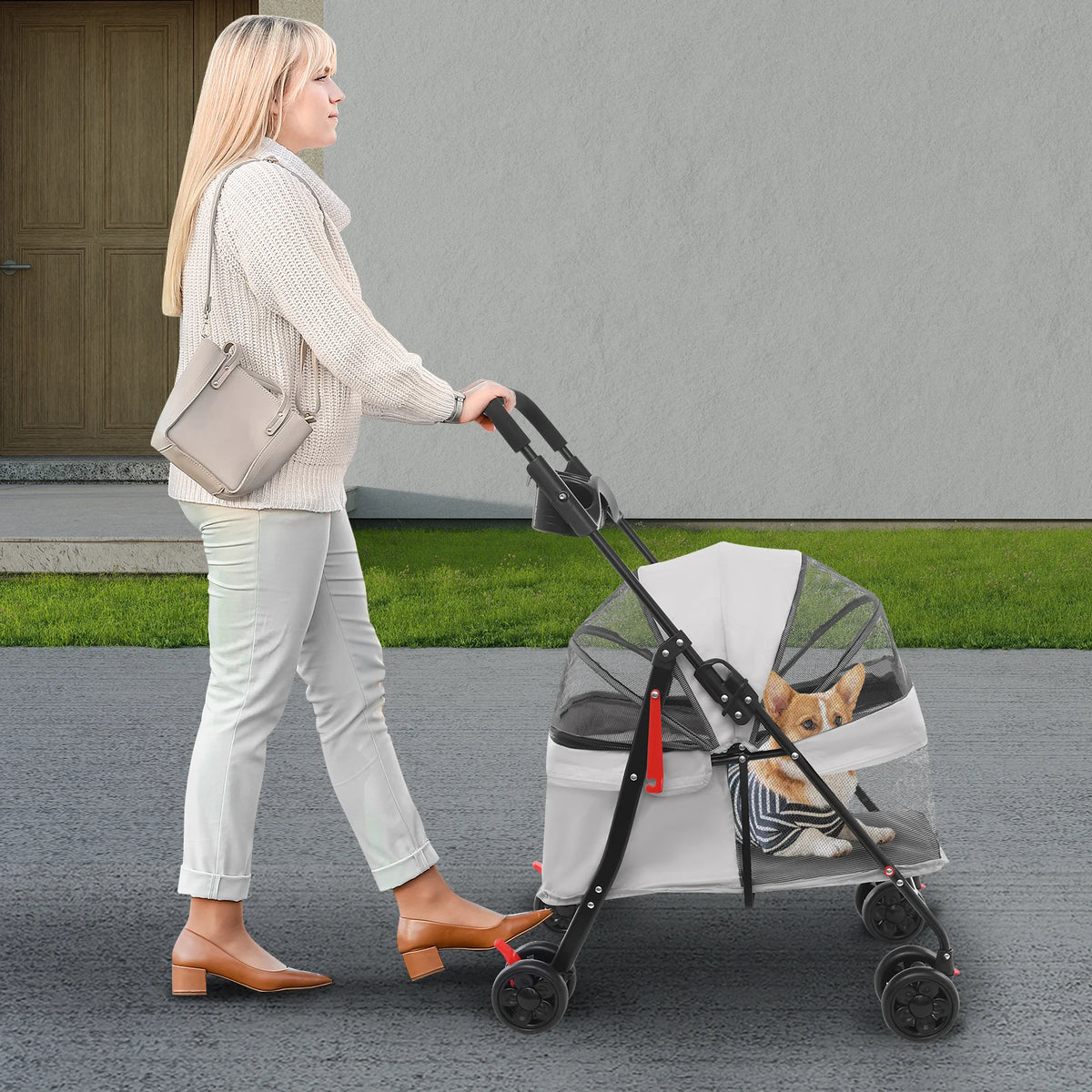 Bymaocar Foldable Pet Stroller Cart for Dogs and Cats