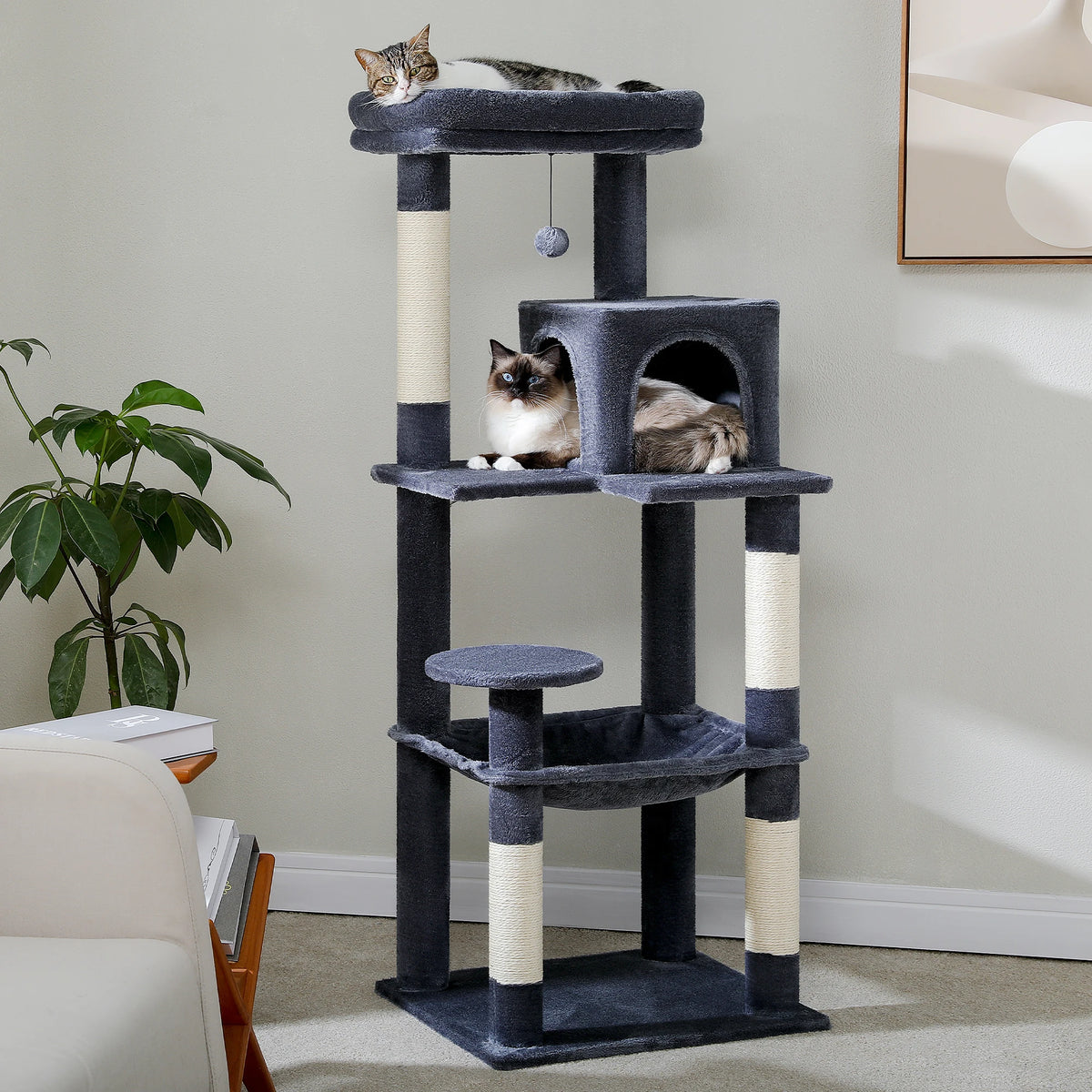 PAWZ Road Indoor Cat Tree With Hammock And Scratching Posts