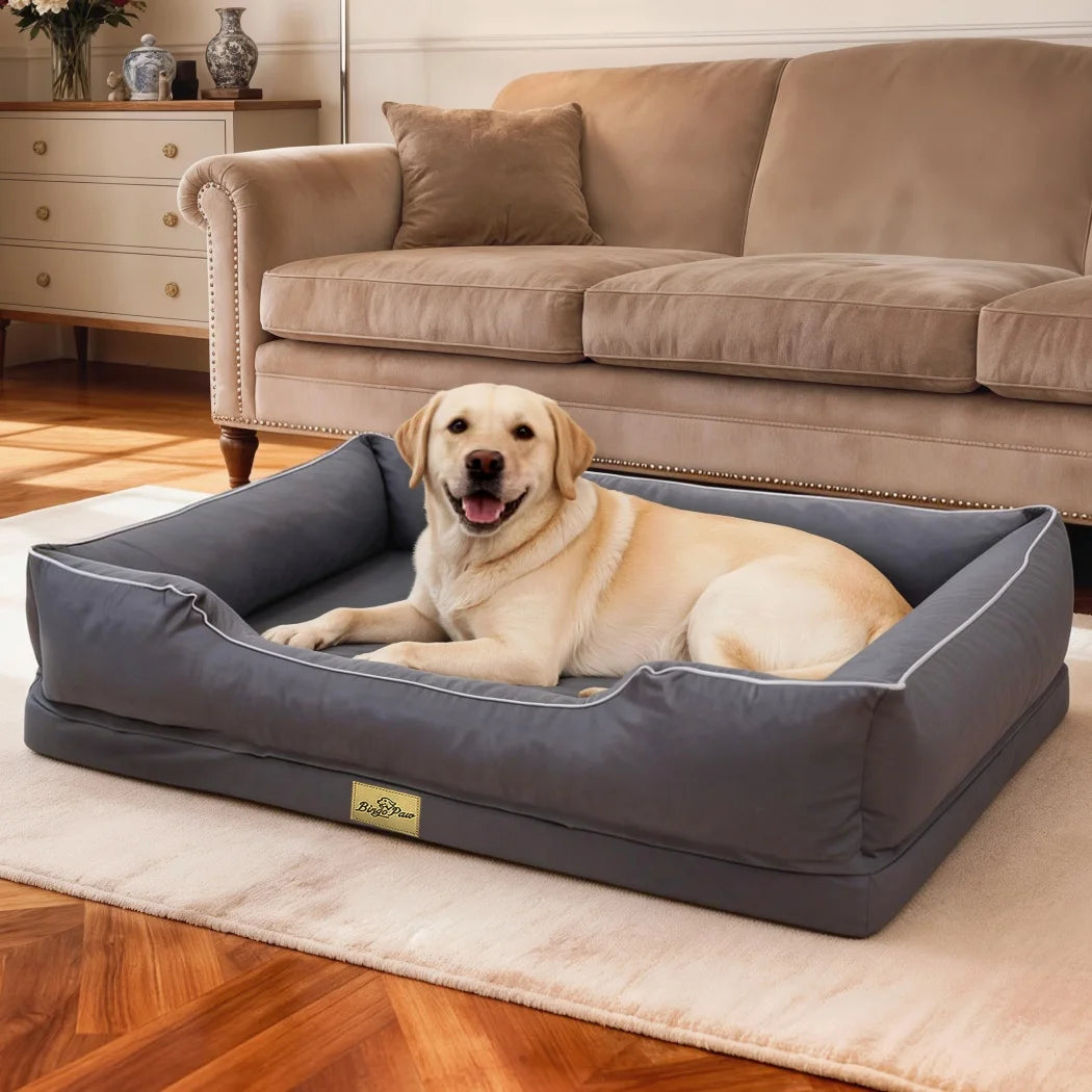 BORWART Orthopedic Dog Bed Sofa With Bolster Sides