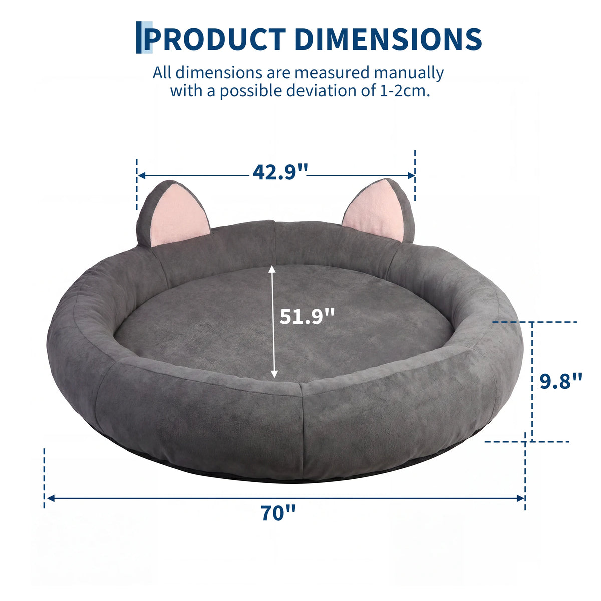 Orthopedic Memory Foam Bolster Dog Bed For Large Senior Dogs