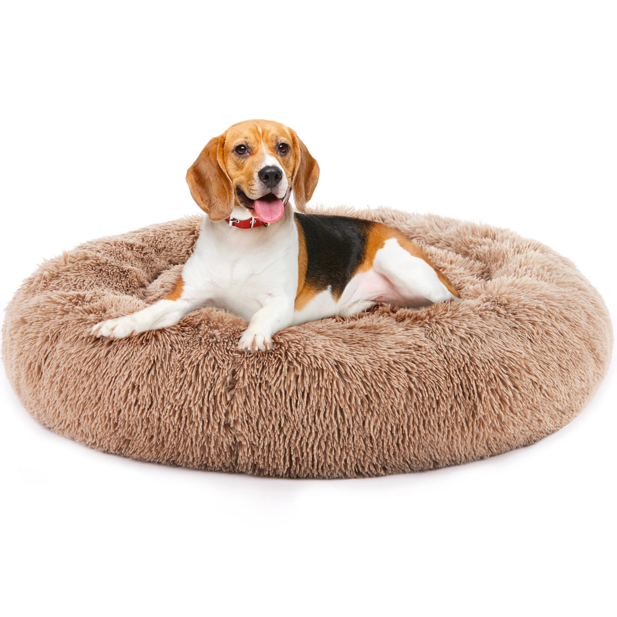 JHK Calming Dog Bed Washable Non Slip Plush Faux Fur
