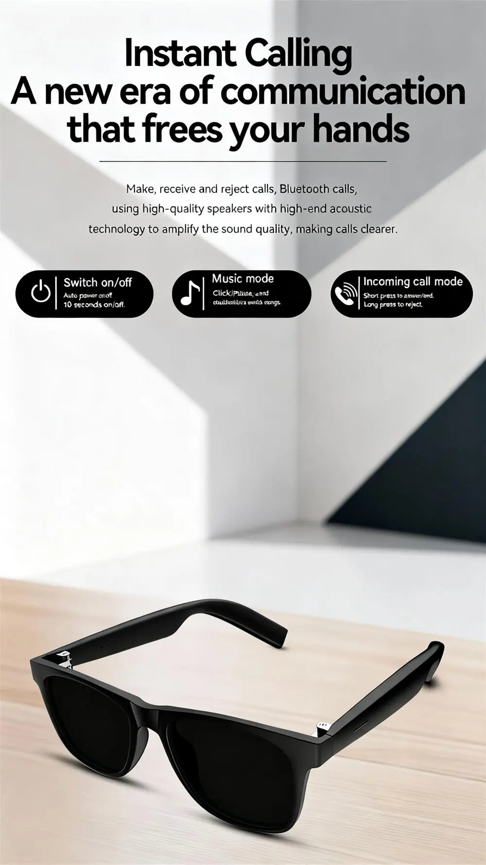 CHOTOG D11 Plus Smart Bluetooth Glasses With Hands Free Calling