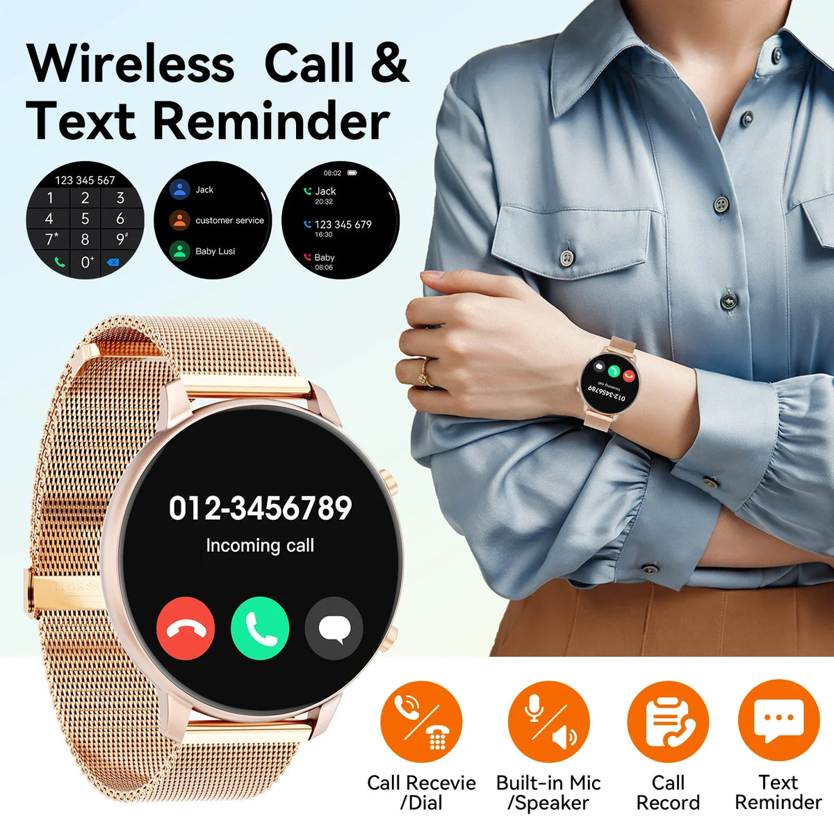 Bluetooth Calling Smartwatch IP67 Fitness Tracking Heart Rate And SpO2
