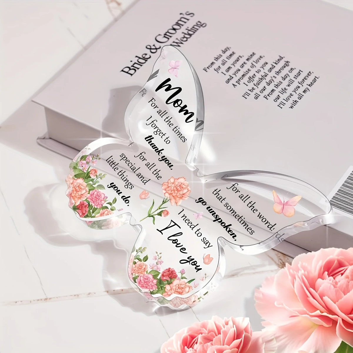 Gifts for Mom, Delicate Mom Birthday Gifts from Daughter Son, Moms Birthday Gift Ideas - Butterfly Acrylic Decorations