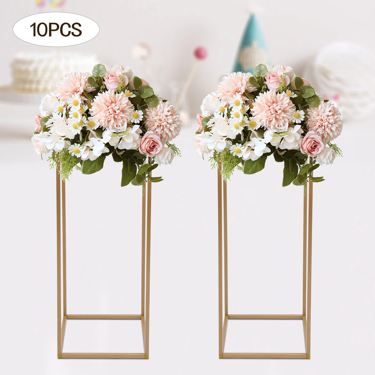 10PCS Flower Stand 80cm/31.49inch Metal Wedding Column Stand Road Floor Vases for Party Birthday Events Home Decor