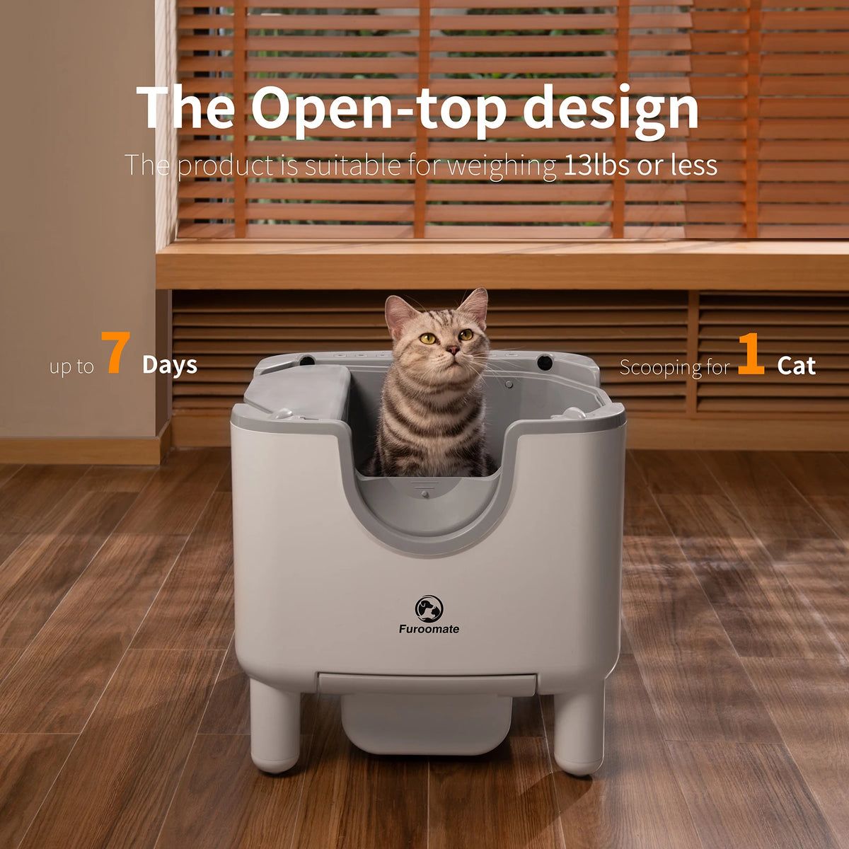 Furoomate F6 Open Top Automatic Cat Litter Box Odor Control