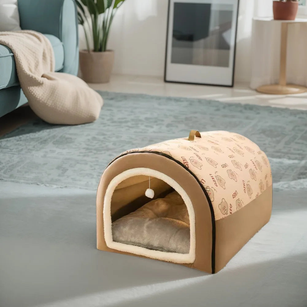 Washable Detachable Pet Cave Bed House for Cats and Dogs
