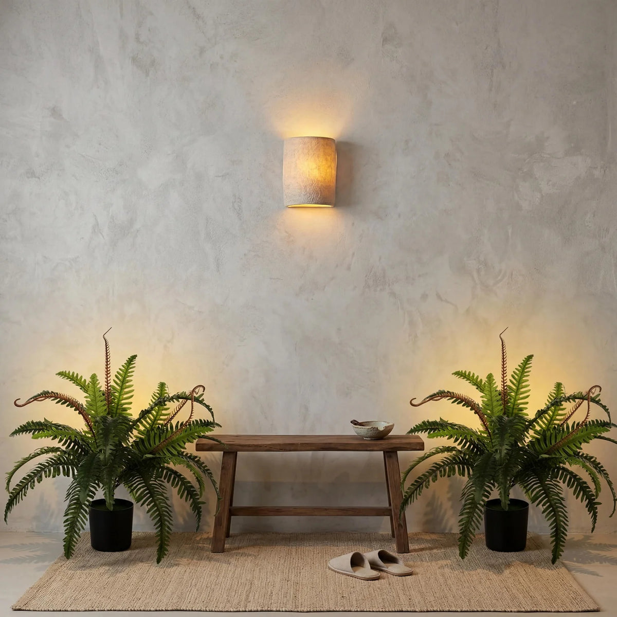 2 Pack Small Artificial Lifelike Fern Plants in Pot, 25" Fake Fern Bush Indoor Outdoor Faux Greenery for Home Office Decor, Patio Garden Farmhouse Windowsill