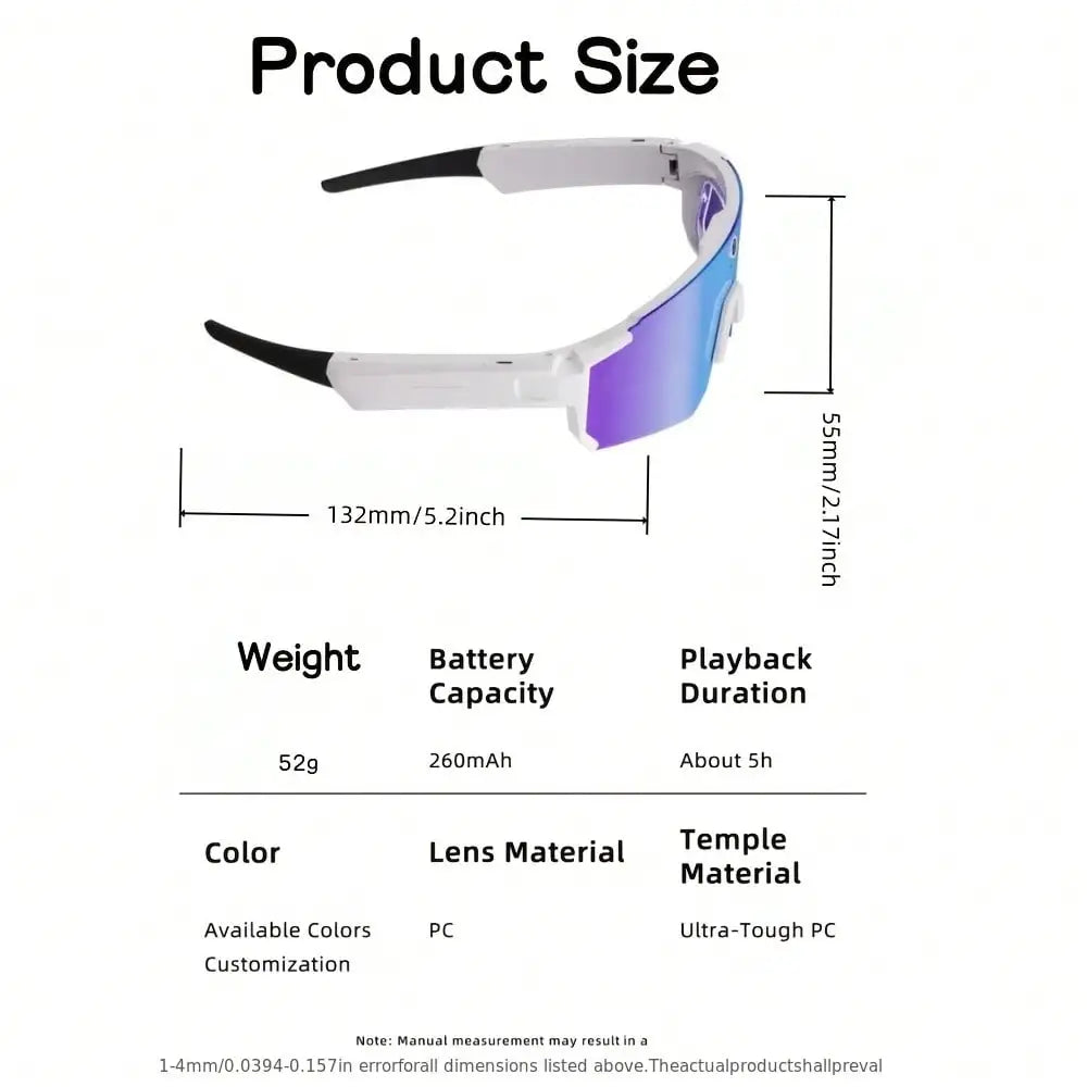 Hivisuals AI Camera Sunglasses With Bluetooth Audio And UV Protection